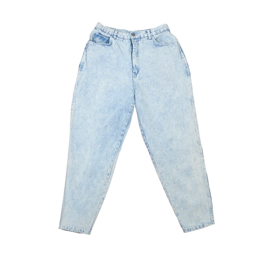 Vintage 80s Stefano light stonewash blue denim high rise mom jeans 30"